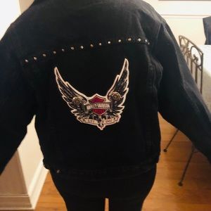 Harley Davidson Women’s Black Denim logo jacket M